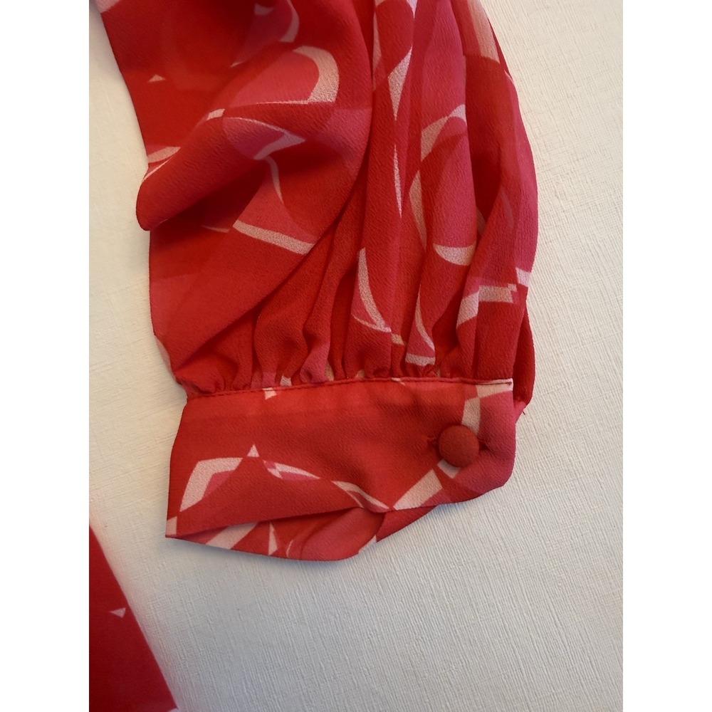 ONE33 Social Georgette Mini Dress Size 2 Pink Red Lace Up Front Ruffled NWT - Picture 12 of 16